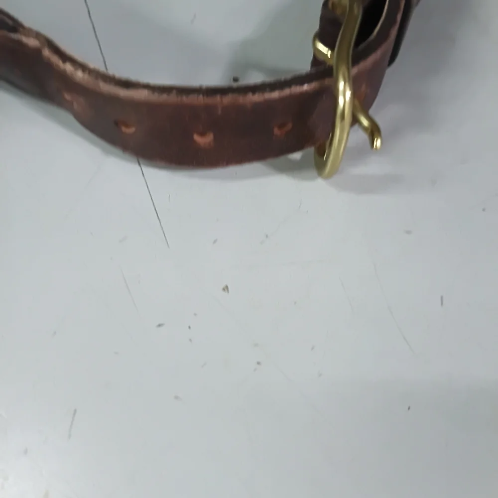 Vineyard Vines Leather Belt with Gold Buckle